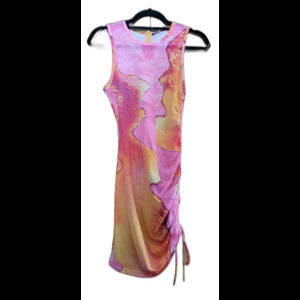 Shane Justin Mesh Sleeveless Bodycon Dress Tie Dye Size S